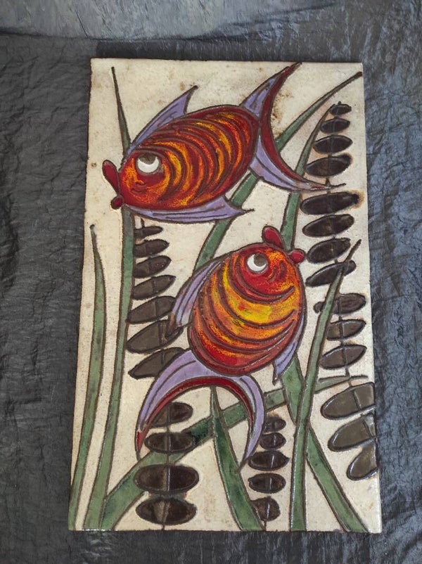 Keramiek wandtegel vissen