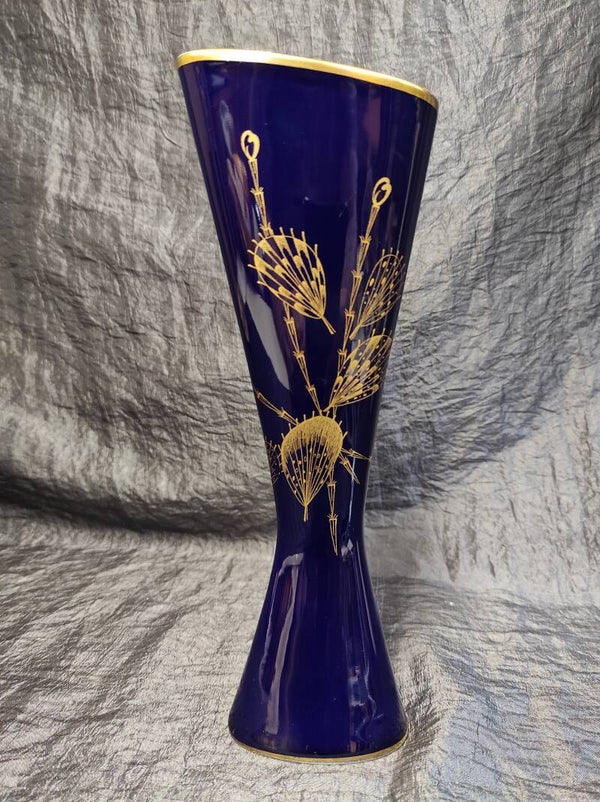 Lindner porselein Kobalt vaas model Rio