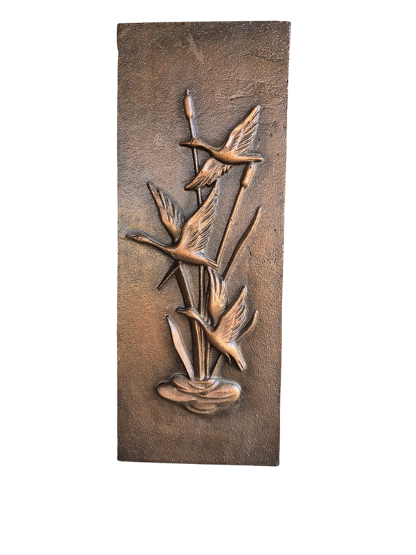 Wanddecoratie - staal met brons