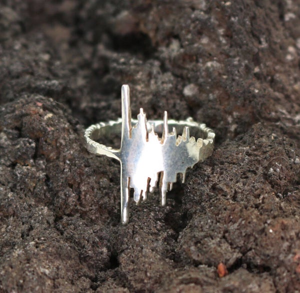 Zilveren ring "Impulsresponsie"