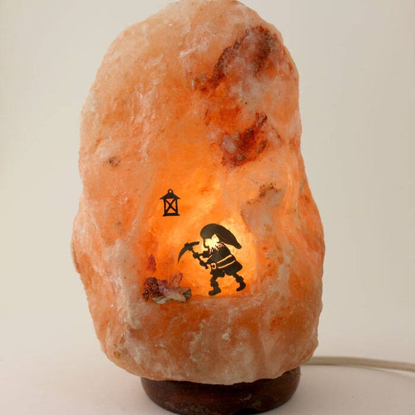 Rose Zoutsteen lamp Dwerg in grot