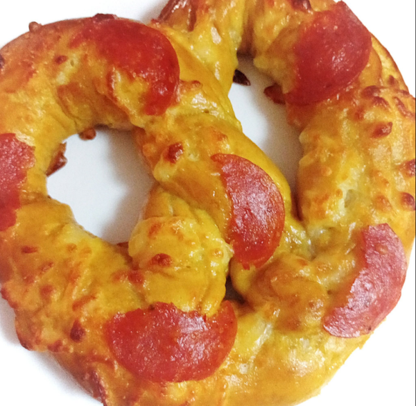 Stuffed Cheese and Pepperoni Pretzel