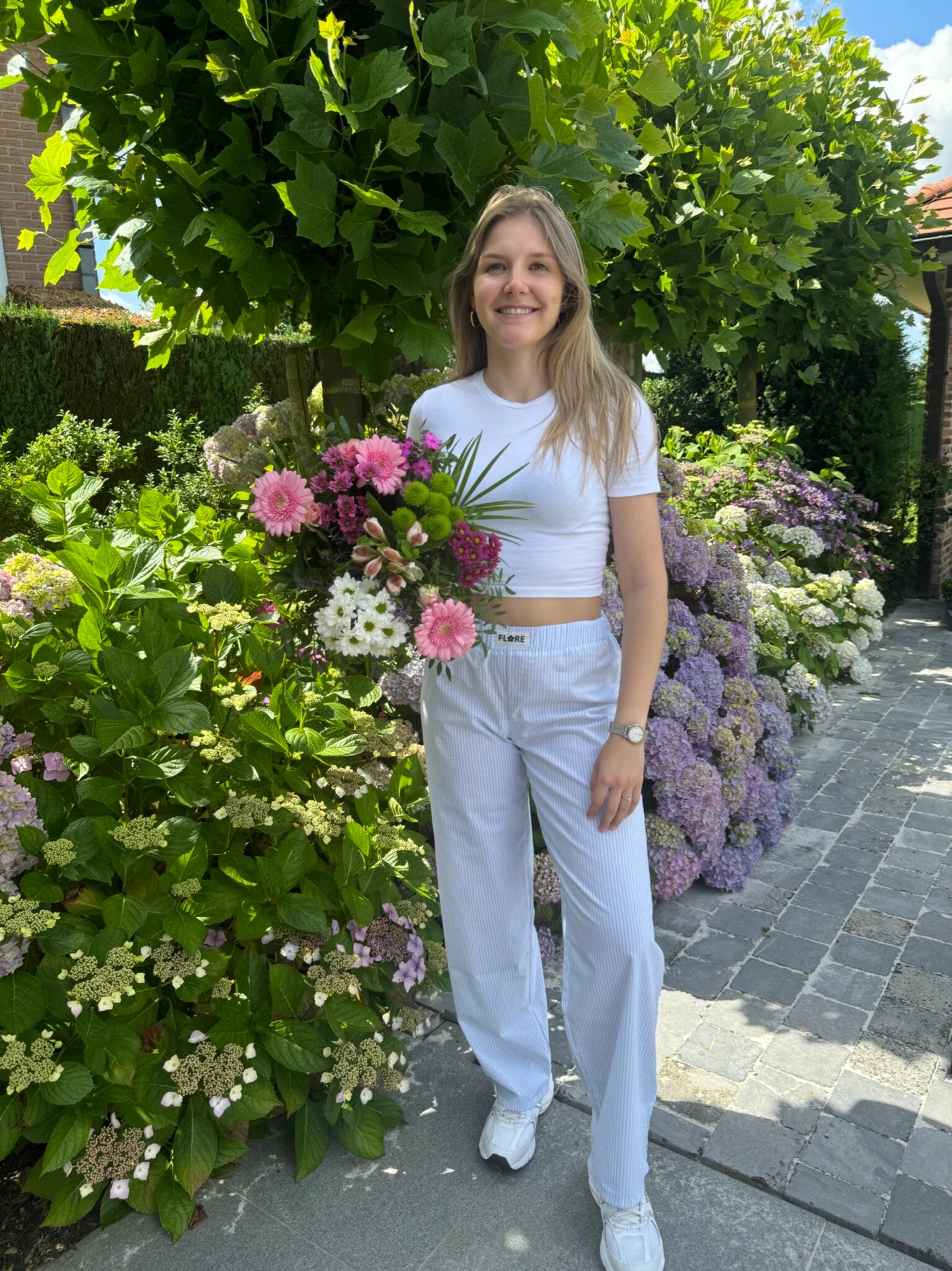 Striped pants - LIGHT BLUE