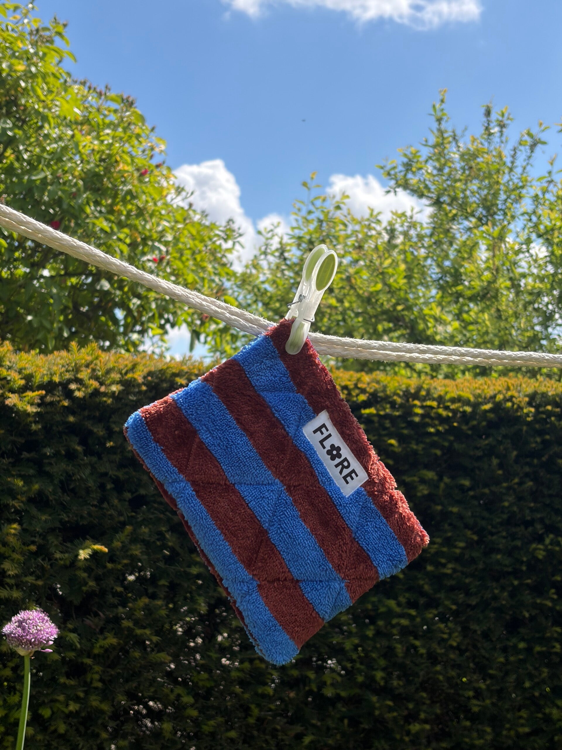 Badstof bruin/blauw
