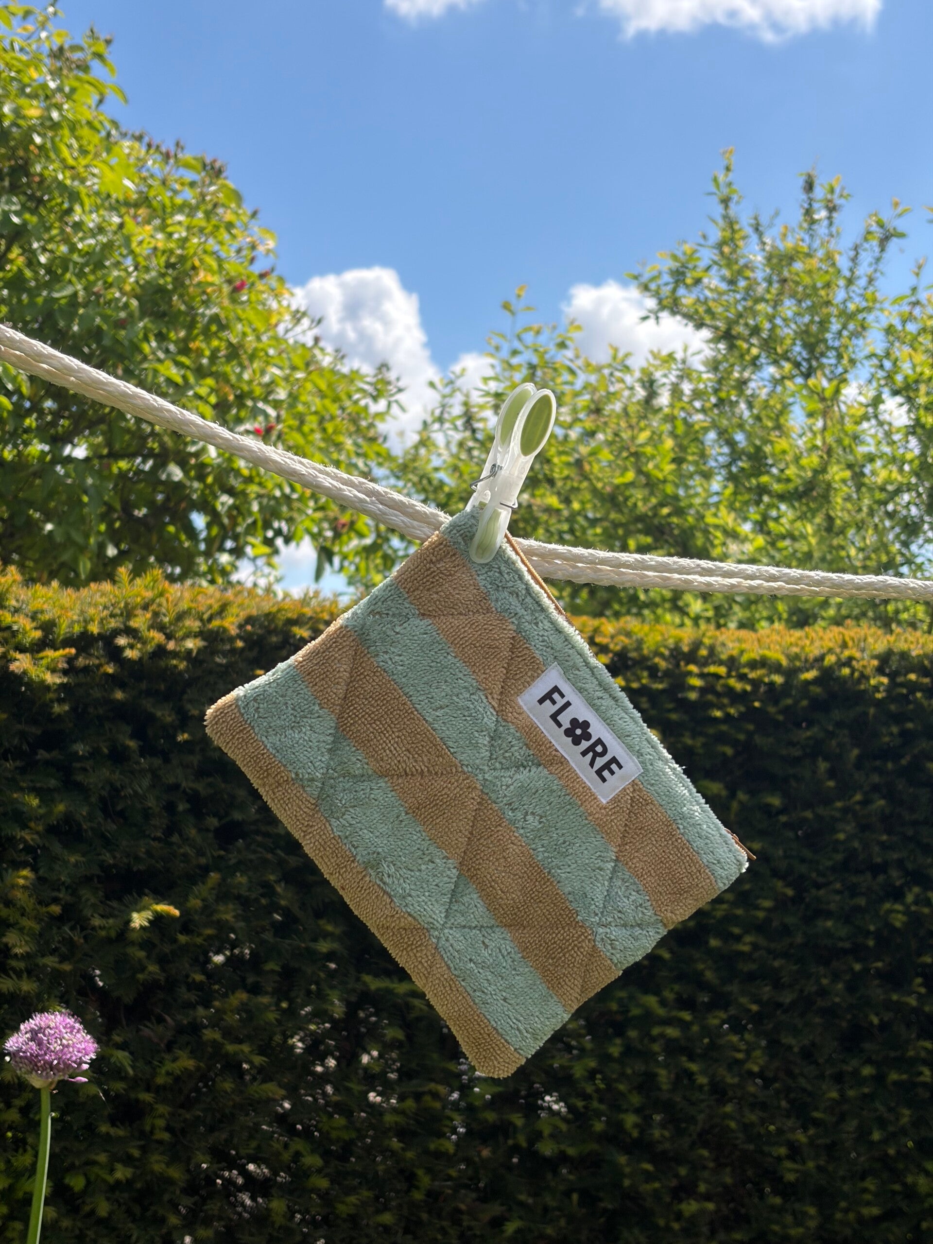 Badstof mint/beige