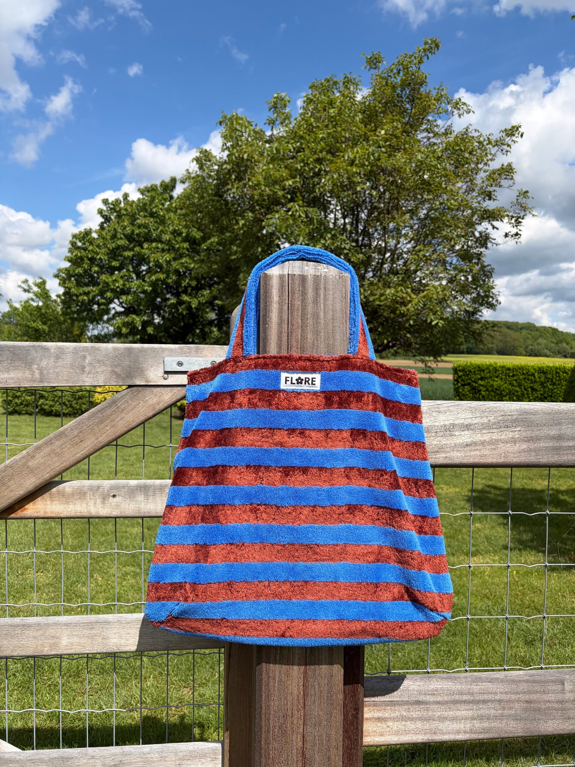 Badstof bruin/blauw
