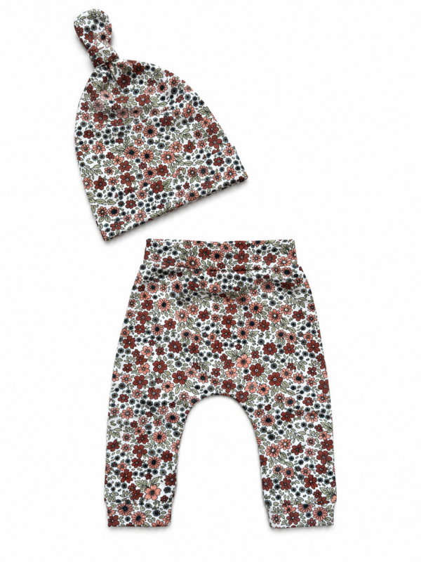 Newborn set Brown Flowers