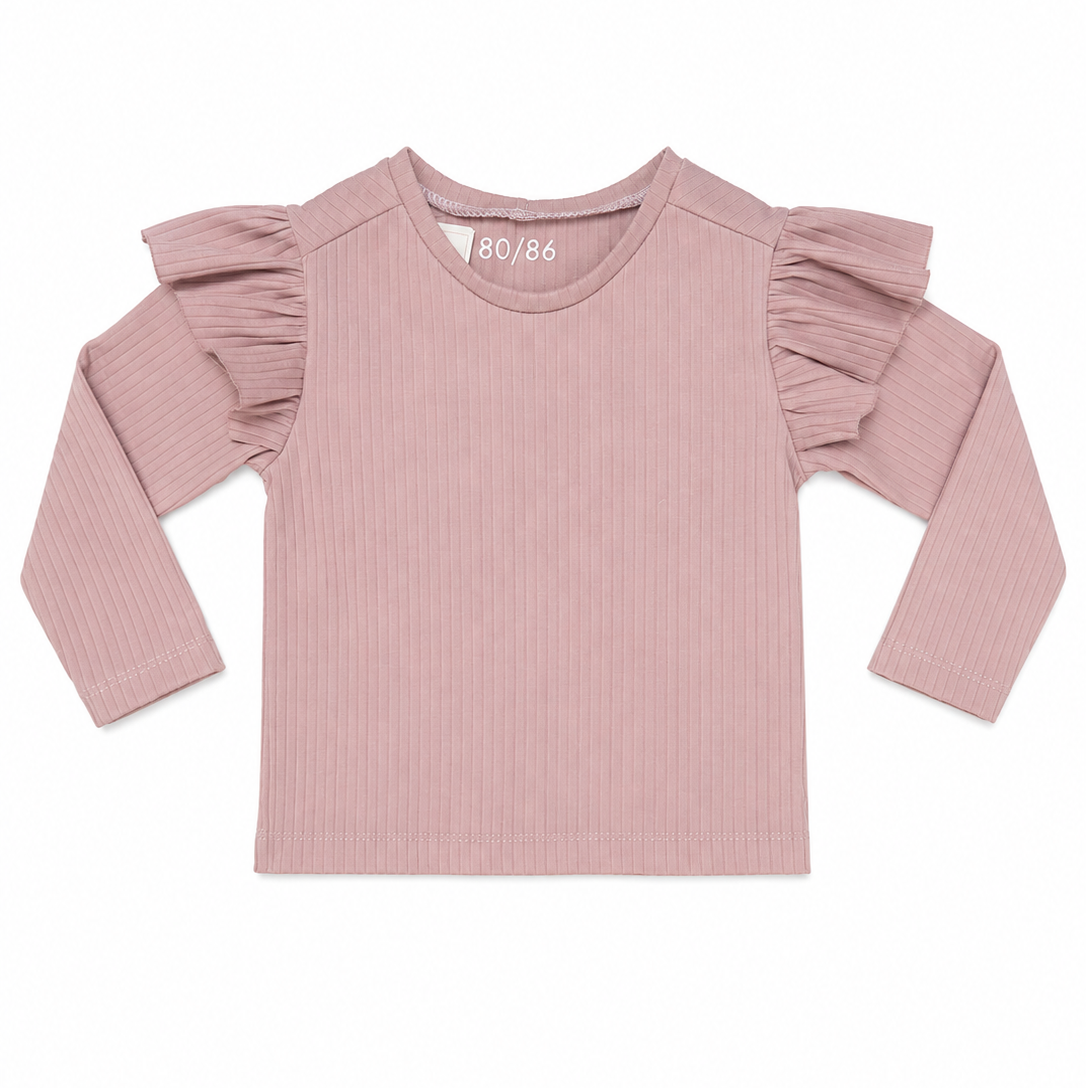 Top Nude Roze Lange Mouw