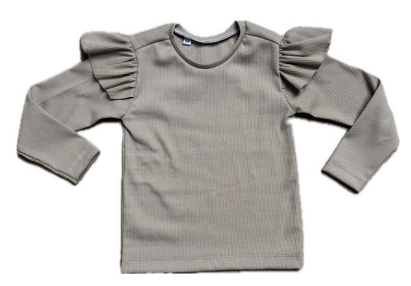 Top Ruffle Donker Beige