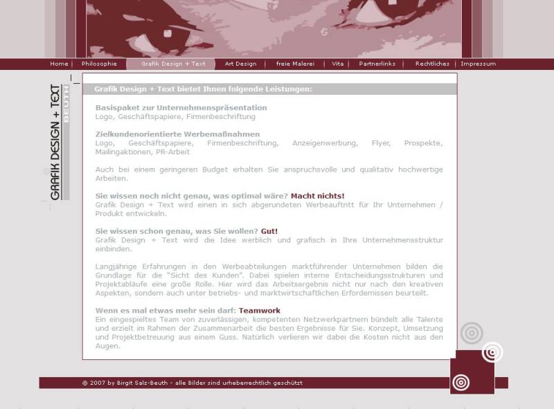 Website GrafikDesign+Text
