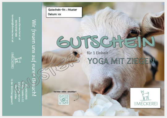 GUTSCHEIN - YOGA MIT ZIEGEN als pdf per Mail