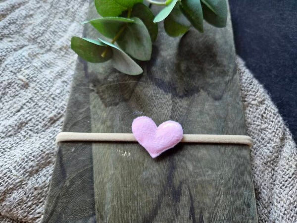Baby haarbandje roze hartje