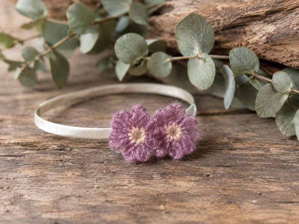 Diadeem bloem paars