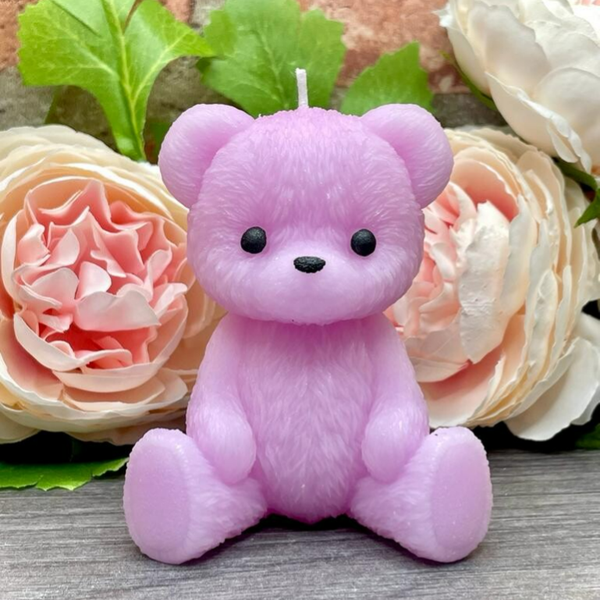 Teddy Bear Candle / Baby Pink