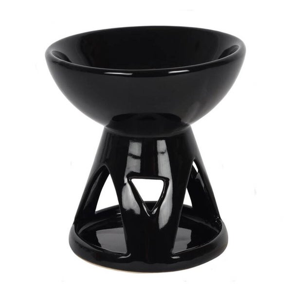 Black deep bowl wax burner