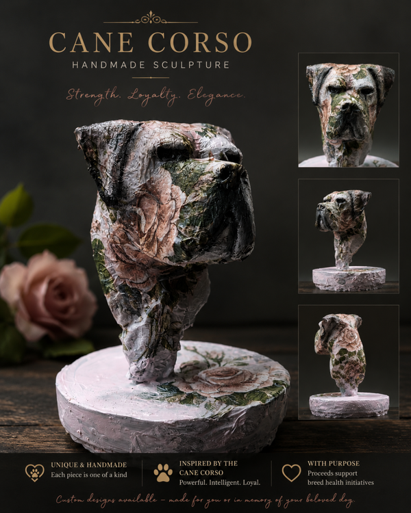 Cane corso head sculpture