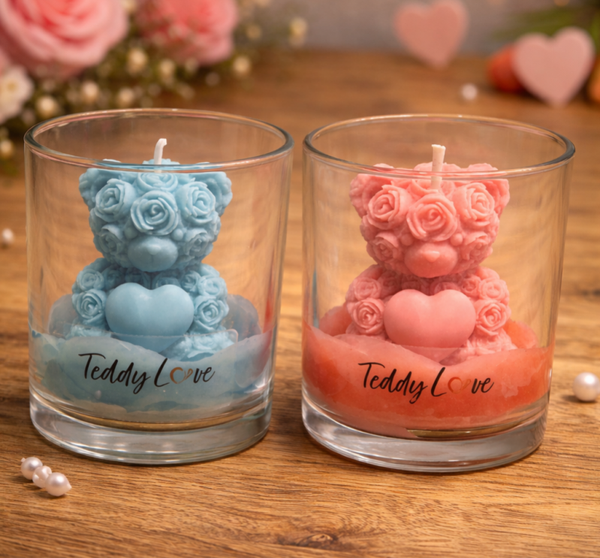 Kerze - Teddy mit Herz