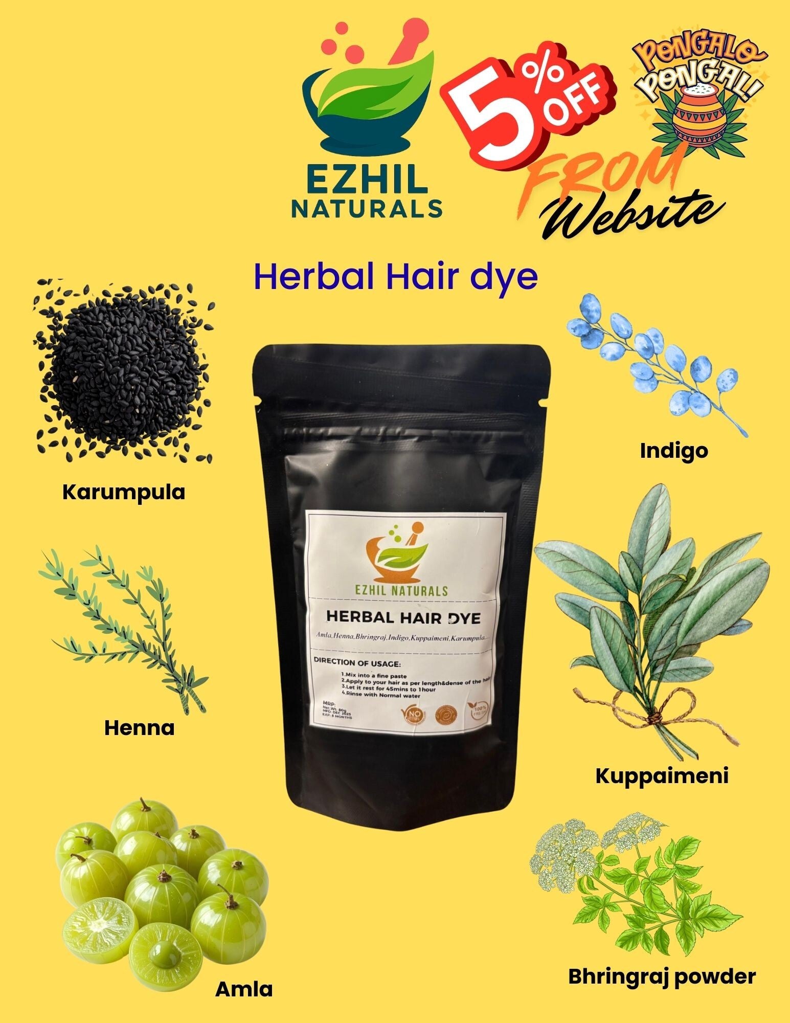 Herbal hair dye