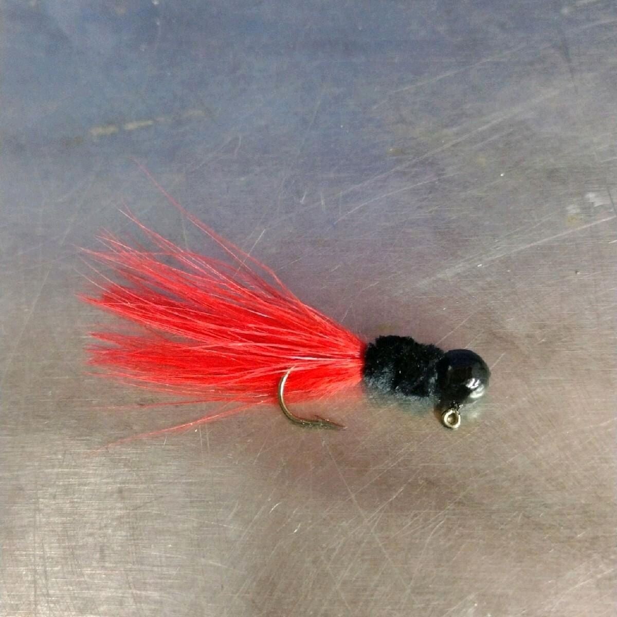 black and red Marabou jig