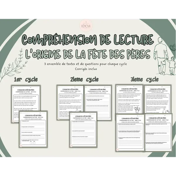 L'origine de la fête des Pères - Compréhension de lecture