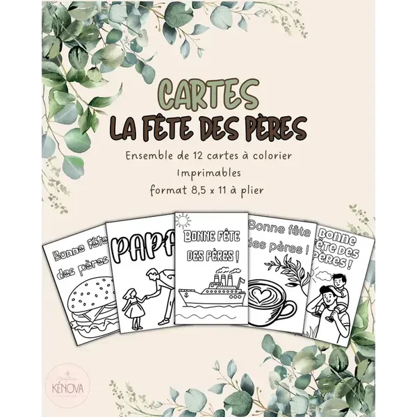 Fête des Pères - Cartes à colorier