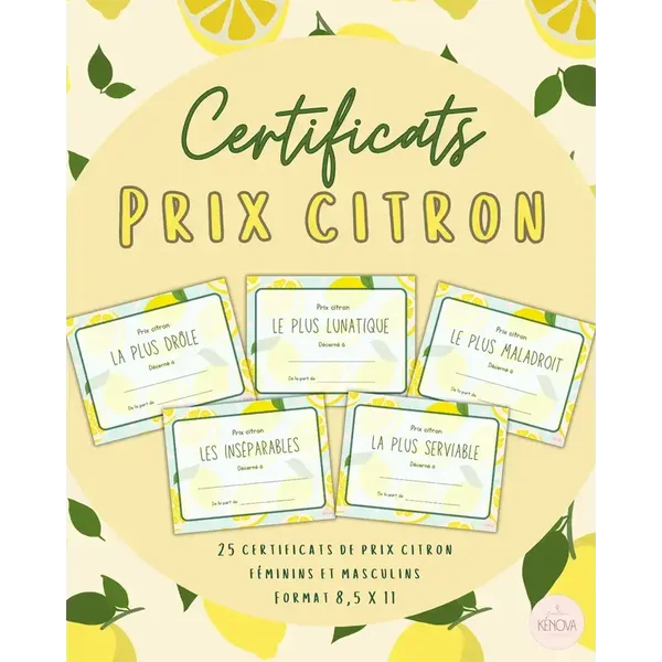 Certificats - Prix citron