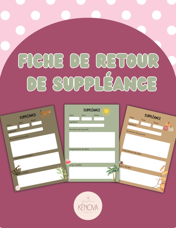 Fiche de retour de suppléance