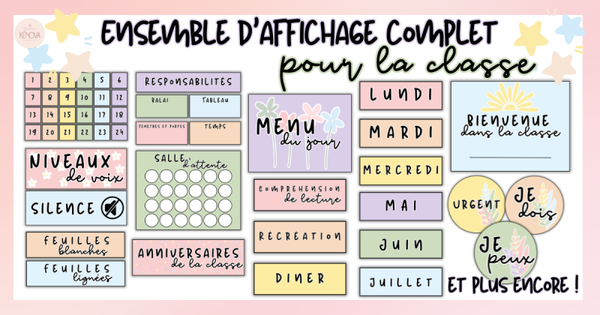 Ensemble d'affichage de classe - pastel