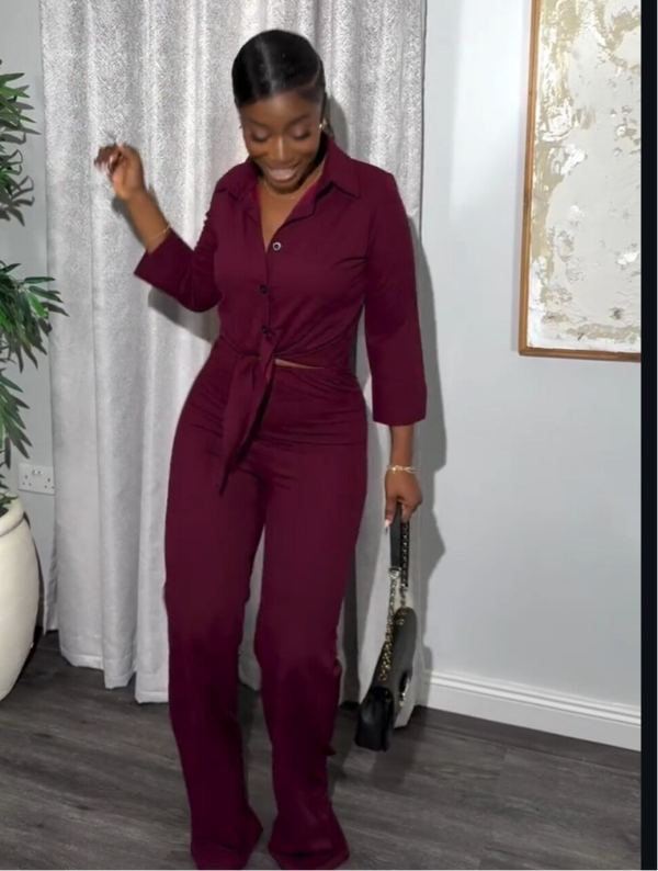 Wine jumpsuit