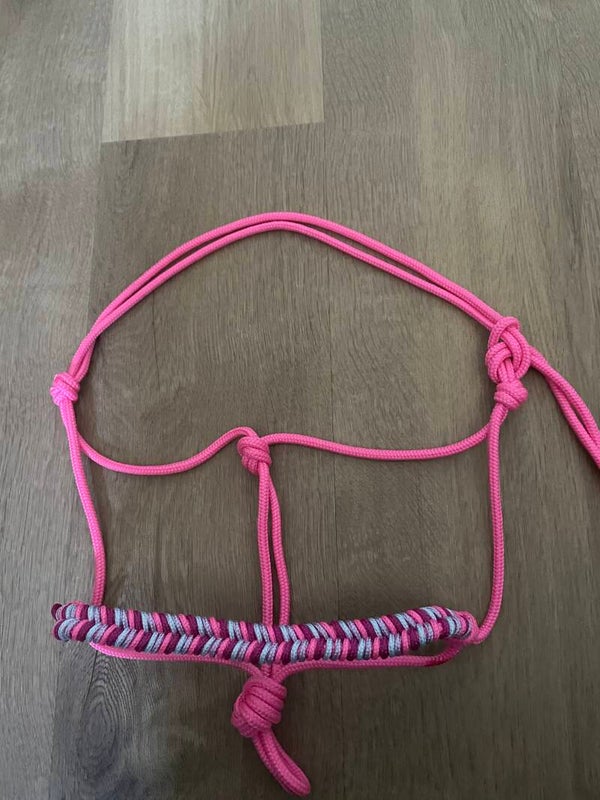 Touwhalster neon pink, donkerroze, baby blauw, lila paars - vissengraad