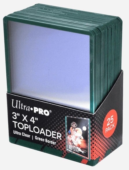 Ultra PRO Toploaders 3” x 4” – Green Border – 25 stuks