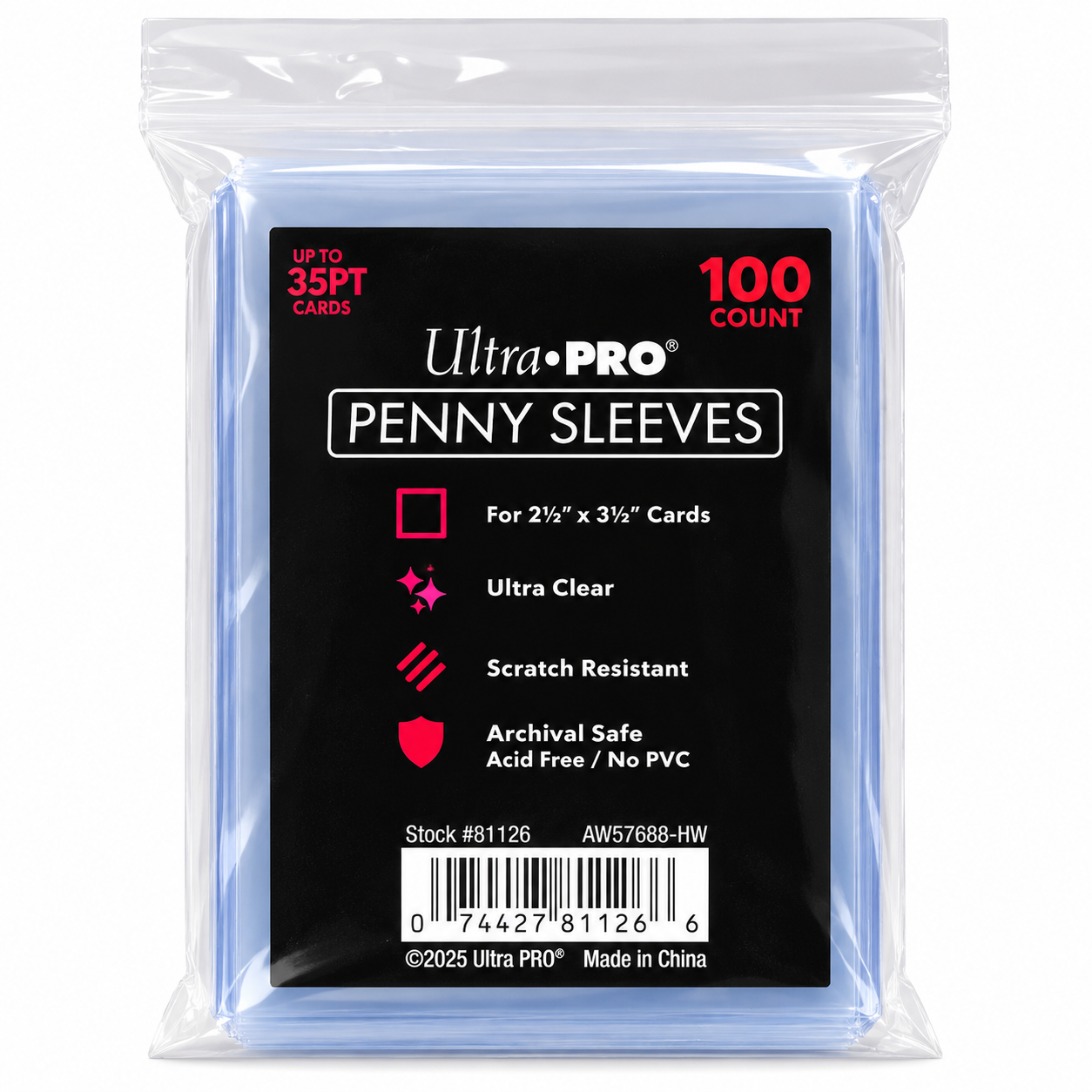 Ultra PRO Penny Sleeves – Transparante Kaartbeschermers – 100 stuks