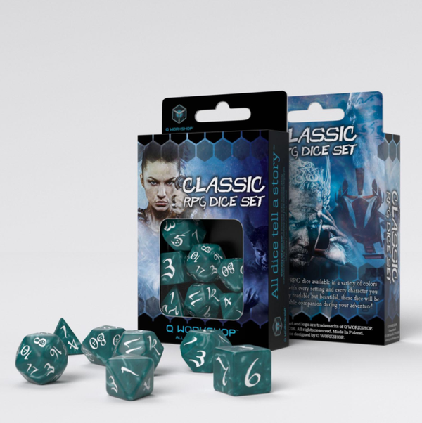 Classic RPG Stormy & white Dice Set (7)
