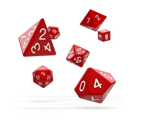 Oakie Doakie Dice Würfel RPG-Set Solid - Rot (7)