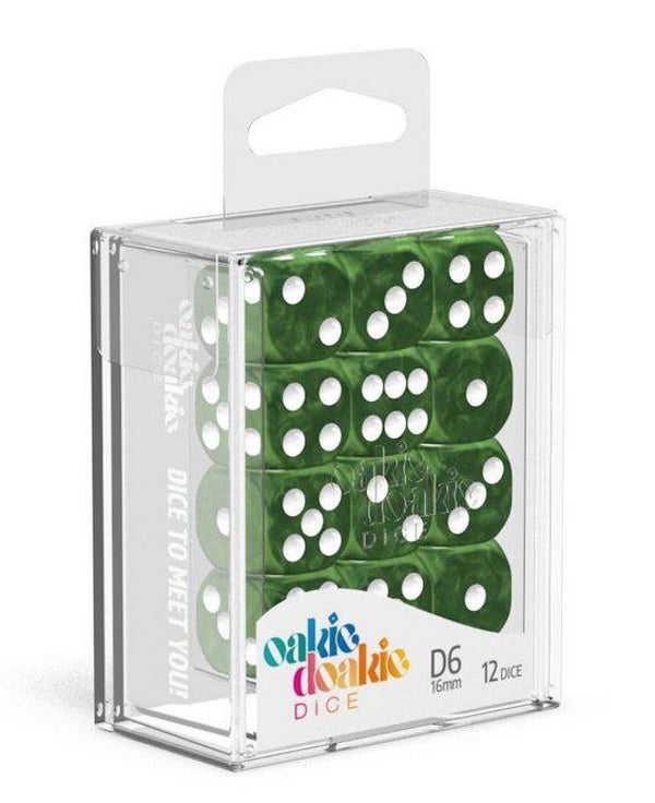 Oakie Doakie Dice W6 Würfel 16 mm Marble - Grün