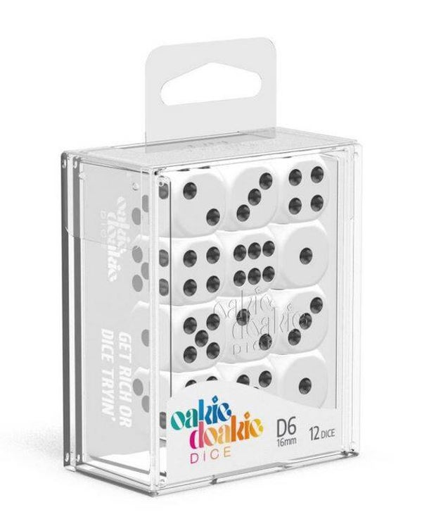 Oakie Doakie Dice W6 Würfel 16 mm Solid - Weiß