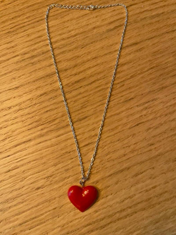 Zilveren ketting met hartje