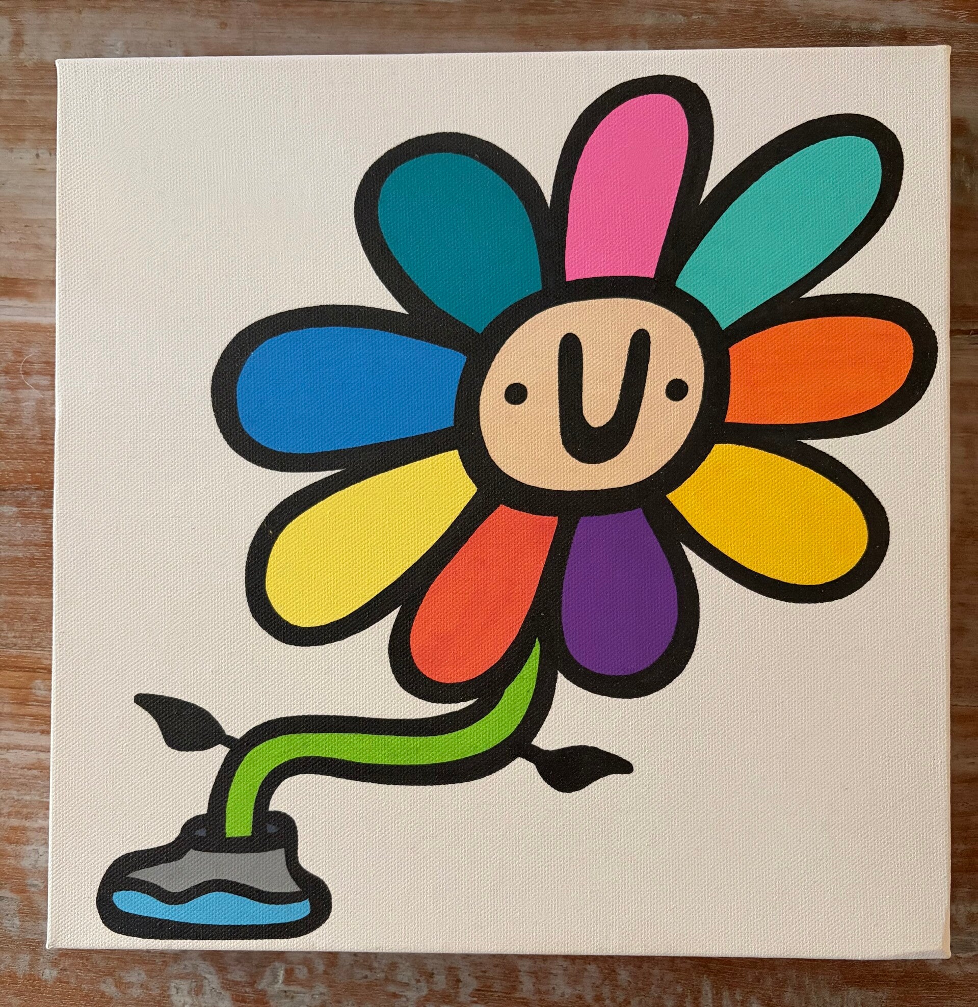 Kev Munday (1986) - Dancing Flower (2023) Mixed media