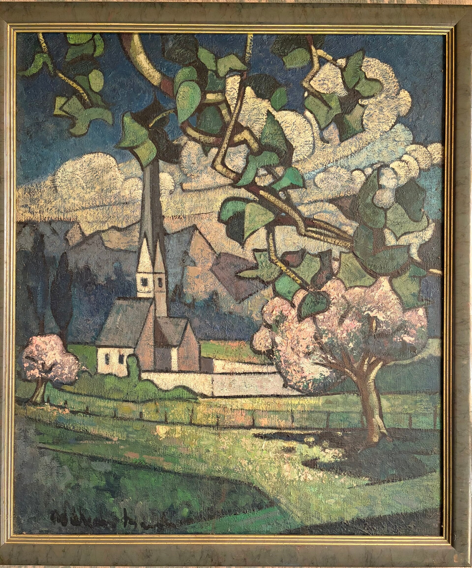 Willem Borgh – “Gouda” (1983) – Olieverf op doek – 69 × 59 cm – Gesigneerd