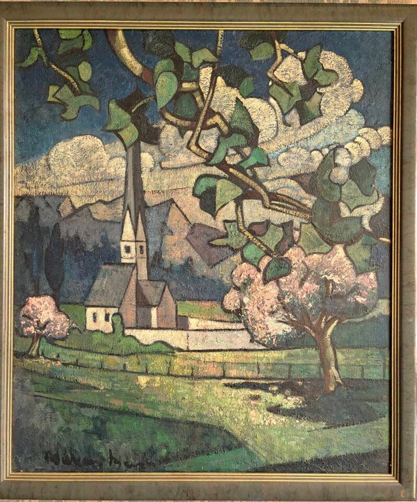 Willem Borgh – “Gouda” (1983) – Olieverf op doek – 69 × 59 cm – Gesigneerd