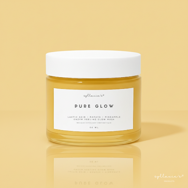 PURE GLOW : Masque Peeling Éclat aux Enzymes avec Acide Lactique, Papaye & Ananas