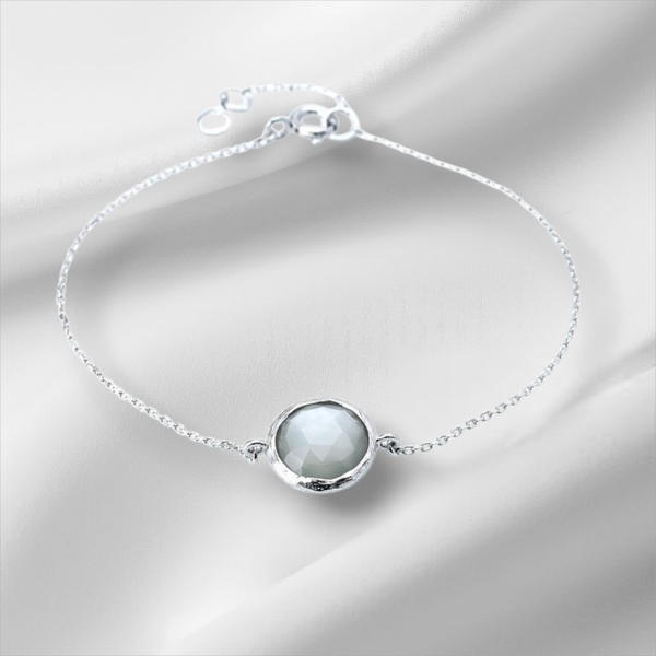 Bracelet Pierre de Lune blanche Africaine