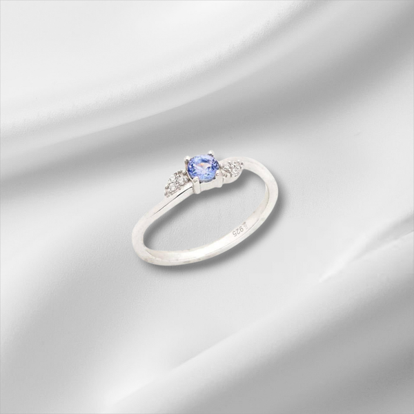 Bague Tanzanite bleue naturelle