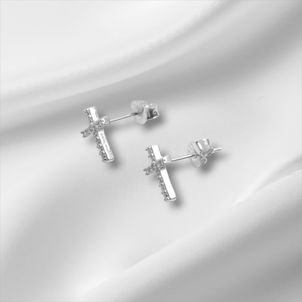 Boucles d'oreilles Mona - Croix - Argent