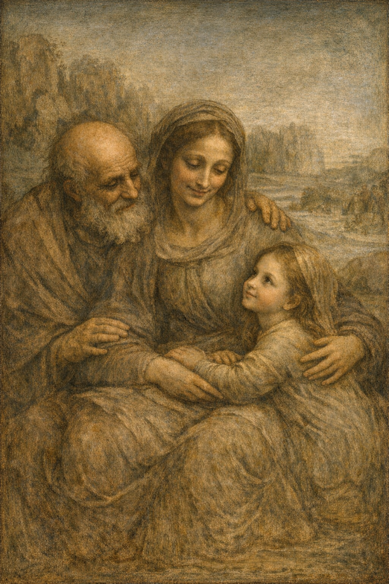 Saints Joachim and Anne with the child Mary