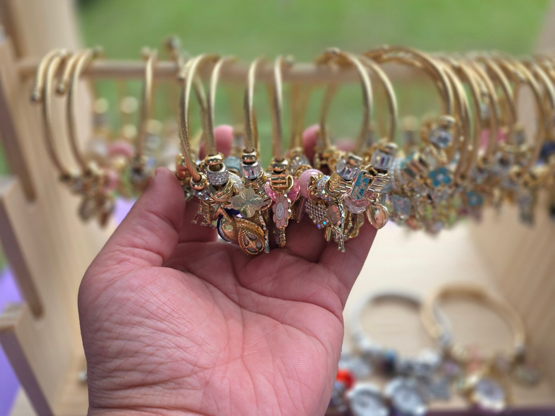 Pandora style bracelets silver/gold