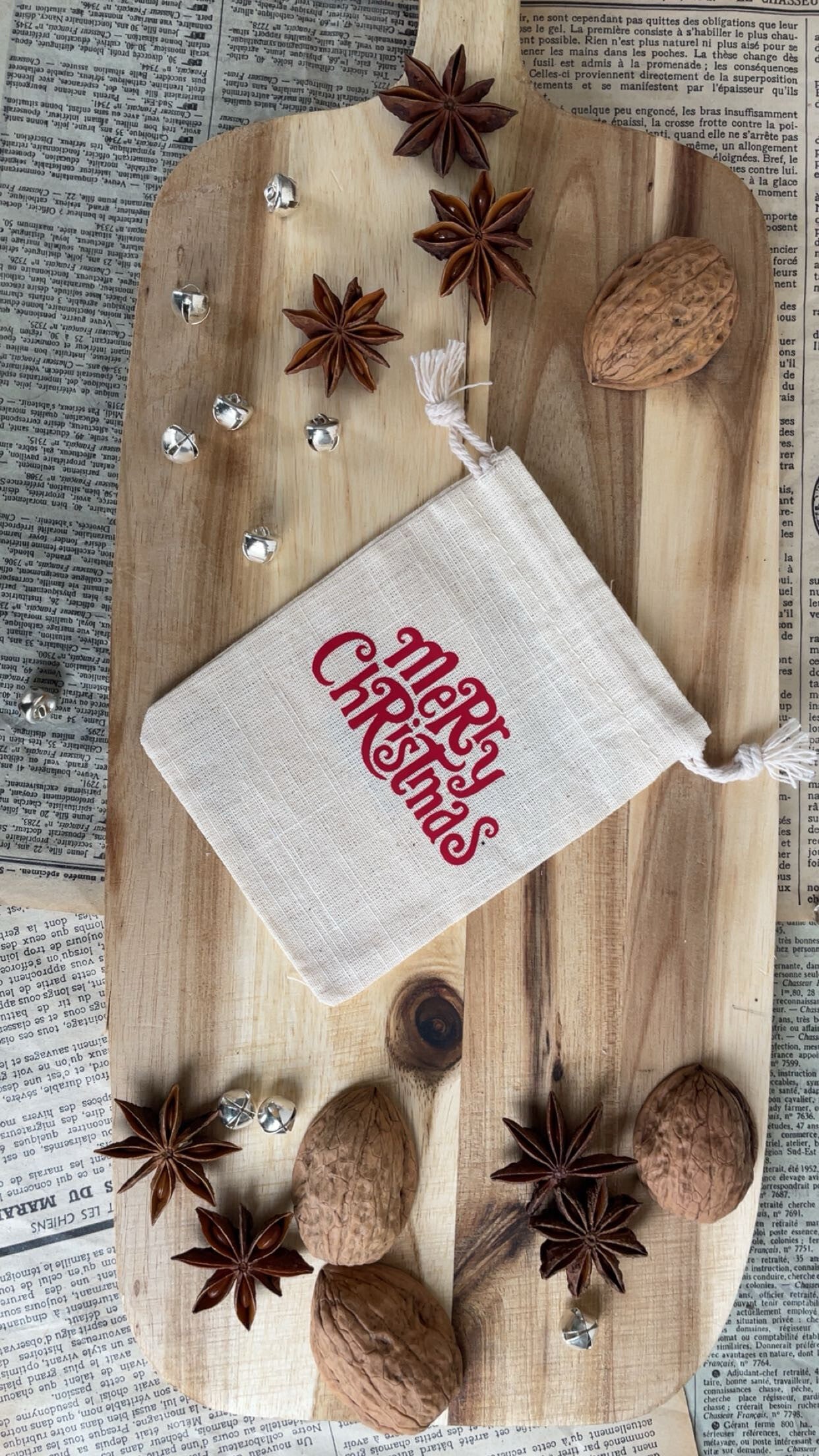 Mini Pochette de Noël   MERRY CHRISTMAS