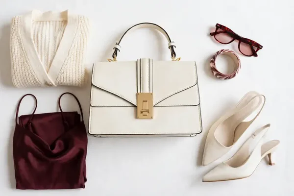 Bag - Winter White Satchel Top Handle Bag Small Detachable Strap