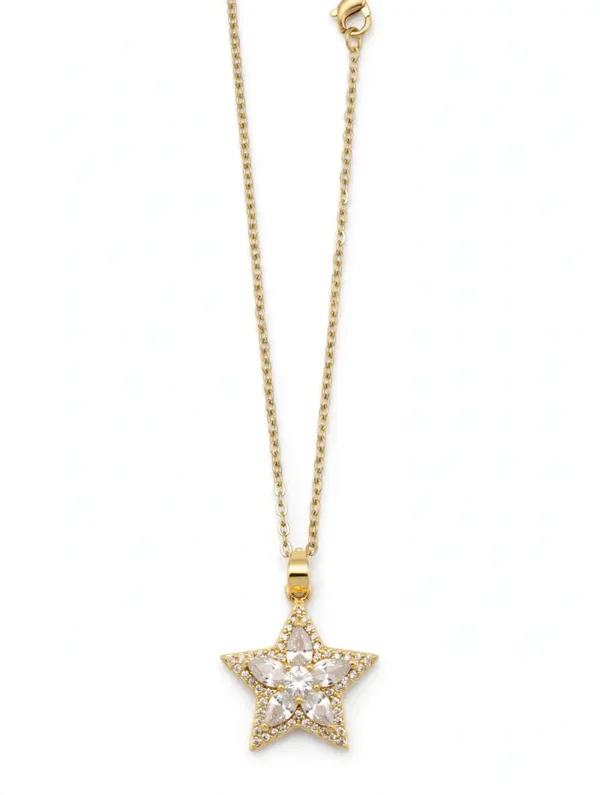 0166 Jewelry - Gold Celestial Star Pendant Necklace