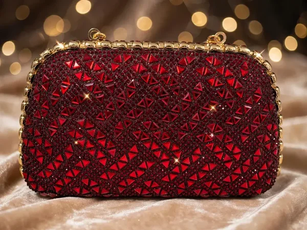 0162 Bag - Scarlett Royale - Ruby Crystal Minaudière Clutch